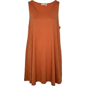 LOGO‎ Lori Goldstein Womens 3X Tank Top Tunic Rust Orange Striped A Line Flared